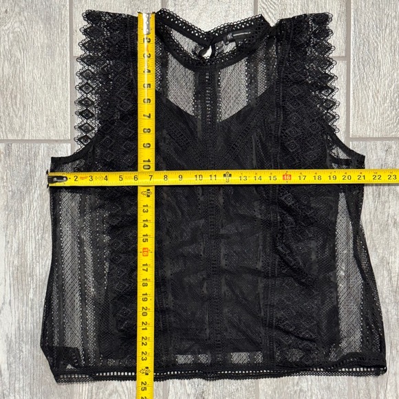 INC International Concept NWT Lace Mock Neck Sleeveless Top Black XXL Whimsigoth - Picture 2 of 13
